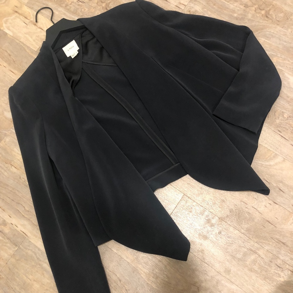 NWT Black edgy sporty crop open blazer S